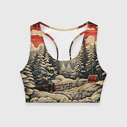 Топик спортивный женский Блеск снежинок новогодний стиль, цвет: 3D-принт