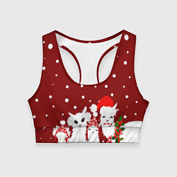 Женский спортивный топ Семья ламы