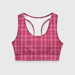 Топик спортивный женский Розовая клетка классическая, цвет: 3D-принт