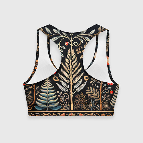 Женский спортивный топ Зимняя вязь / 3D-принт – фото 2