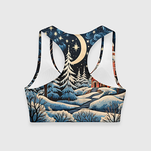 Женский спортивный топ Морозное утро / 3D-принт – фото 2