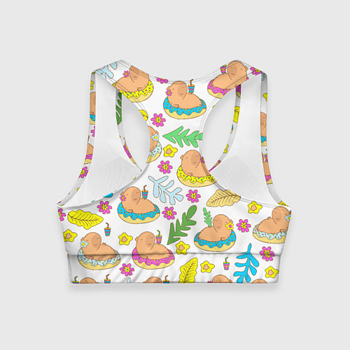 Женский спортивный топ Капибары на отдыхе / 3D-принт – фото 2