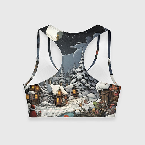 Женский спортивный топ Волшебство новогодней ночи / 3D-принт – фото 2
