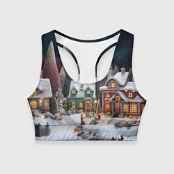 Женский спортивный топ Снежное сияние ночи