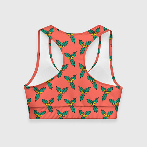 Женский спортивный топ Ягоды остролиста / 3D-принт – фото 2