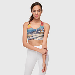 Топик спортивный женский Северное сияние веселья, цвет: 3D-принт — фото 2