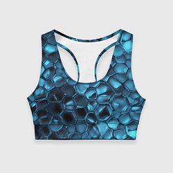 Топик спортивный женский Синее стекло, цвет: 3D-принт