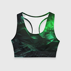 Топик спортивный женский Глубина зеленого абстракции, цвет: 3D-принт