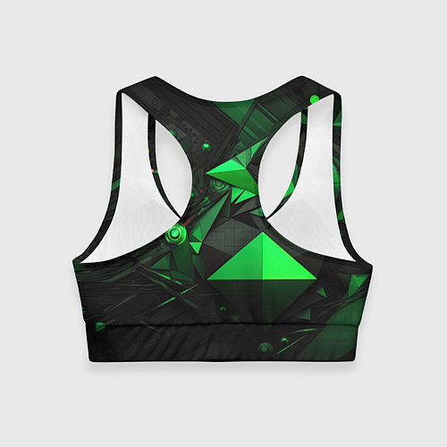 Женский спортивный топ Абстрактный лабиринт зелени / 3D-принт – фото 2