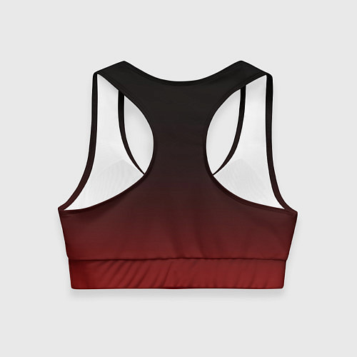 Женский спортивный топ Градиент от тёмного до тёмно красного / 3D-принт – фото 2
