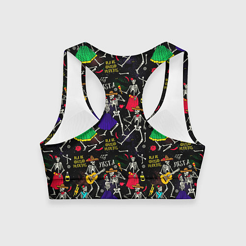 Женский спортивный топ Dia de los muertos / 3D-принт – фото 2