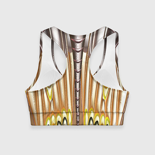 Женский спортивный топ Абстрактный рисунок по мотивам крыла бабочки / 3D-принт – фото 2