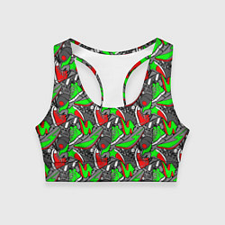 Топик спортивный женский Разноцветные кеды, цвет: 3D-принт