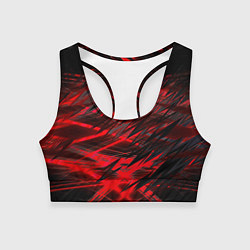 Топик спортивный женский Черно красные текстуры, цвет: 3D-принт