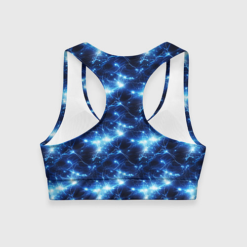 Женский спортивный топ Cosmic neon boom / 3D-принт – фото 2