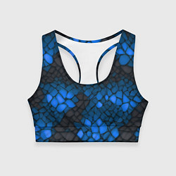 Женский спортивный топ Синий трескающийся камень