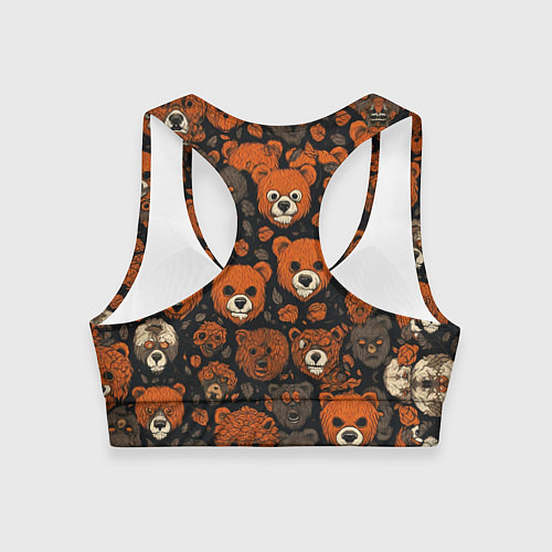 Женский спортивный топ Мишки сердитые / 3D-принт – фото 2