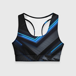 Топик спортивный женский Голубая абстракция, цвет: 3D-принт