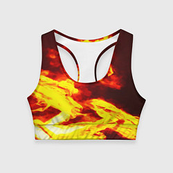 Топик спортивный женский Огненное безумие, цвет: 3D-принт