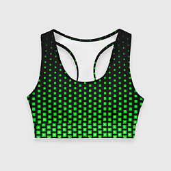 Топик спортивный женский Зелёные квадраты, цвет: 3D-принт