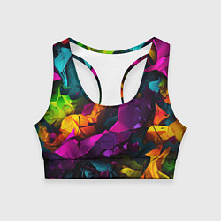 Топик спортивный женский Яркие разноцветные краски, цвет: 3D-принт
