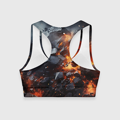 Женский спортивный топ Взрыв камней и плит / 3D-принт – фото 2