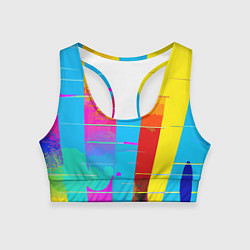 Топик спортивный женский Цветная абстракция - поп арт, цвет: 3D-принт