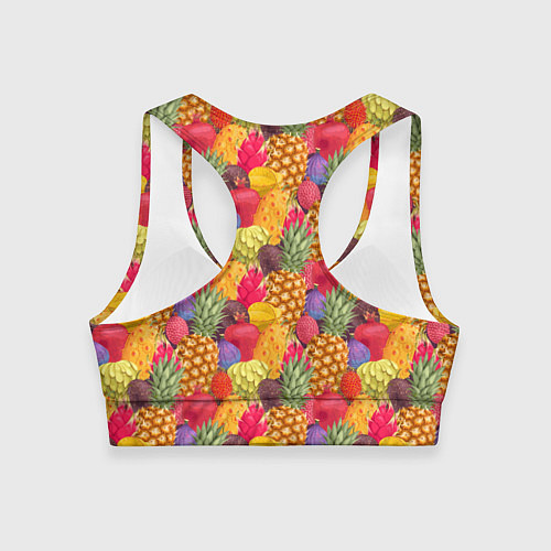 Женский спортивный топ Экзотические фрукты / 3D-принт – фото 2