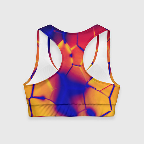 Женский спортивный топ Плиты разломы сепия негатив / 3D-принт – фото 2