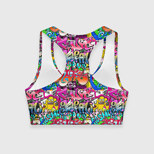 Женский спортивный топ Graffiti funny / 3D-принт – фото 2