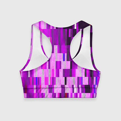Женский спортивный топ Розовый глитч / 3D-принт – фото 2