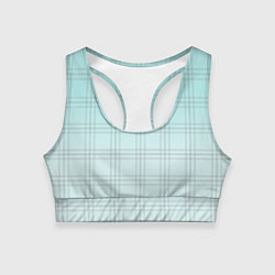 Женский спортивный топ Нежно-голубая шотландская клетка
