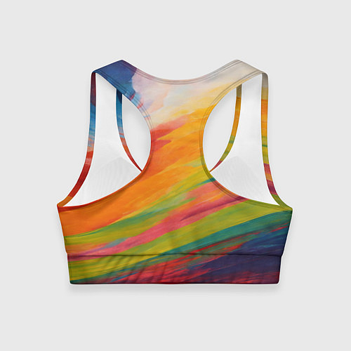 Женский спортивный топ Мазки красками / 3D-принт – фото 2