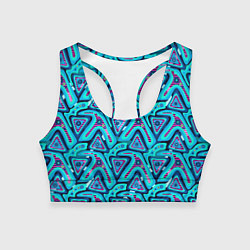 Топик спортивный женский Цветные графические многоугольники, цвет: 3D-принт
