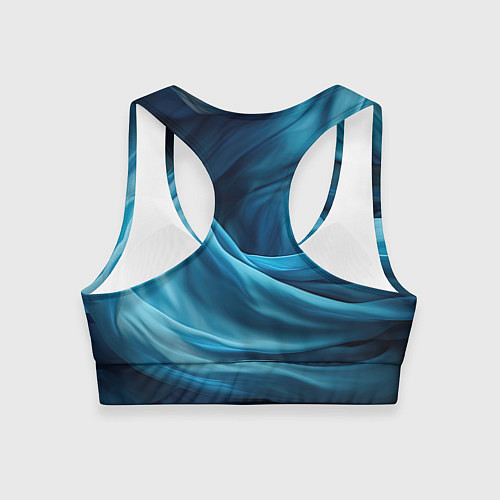 Женский спортивный топ Синяя абстрактная волнистая ткань / 3D-принт – фото 2