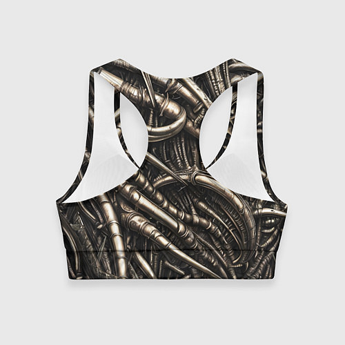 Женский спортивный топ Серые трубки чужих / 3D-принт – фото 2