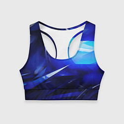 Топик спортивный женский Black and blue abstract background sport style, цвет: 3D-принт