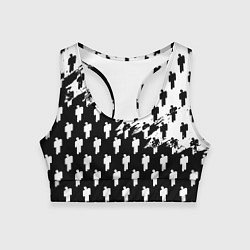 Топик спортивный женский Billie Eilish pattern black, цвет: 3D-принт