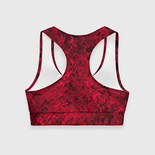 Женский спортивный топ Абстрактная текстура тёмно-красный / 3D-принт – фото 2