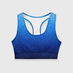 Топик спортивный женский Сине-голубой в вертикальную полоску, цвет: 3D-принт