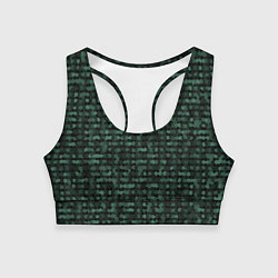 Топик спортивный женский Мозаика тёмно-зелёный, цвет: 3D-принт