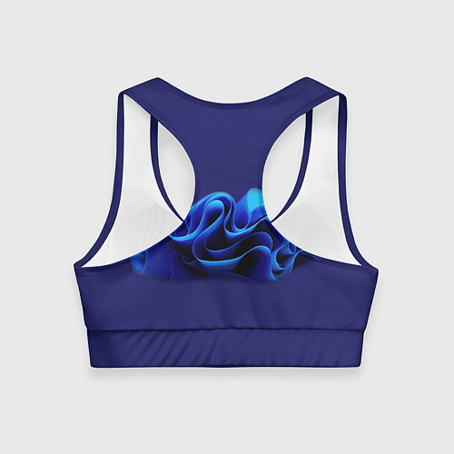 Женский спортивный топ Синие воланы графика / 3D-принт – фото 2