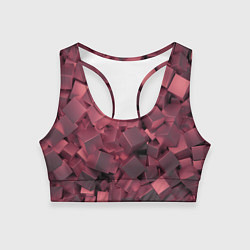 Топик спортивный женский Кубики металлические красные, цвет: 3D-принт
