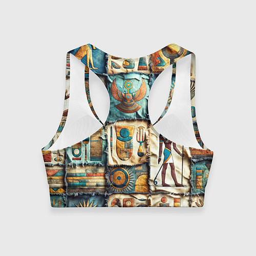 Женский спортивный топ Пэчворк из Египта / 3D-принт – фото 2