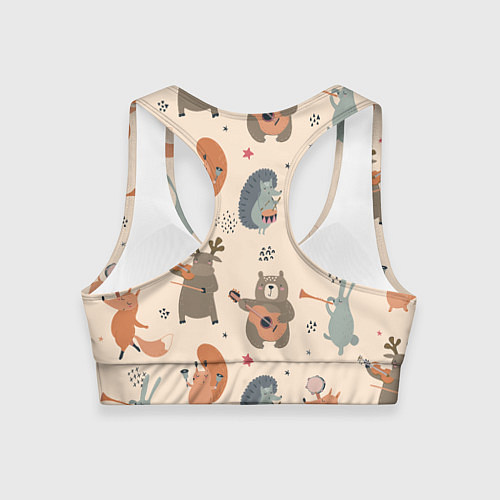 Женский спортивный топ Животные с инструментами / 3D-принт – фото 2