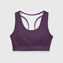 Женский спортивный топ Тёмный фиолетовый волнистые полосы