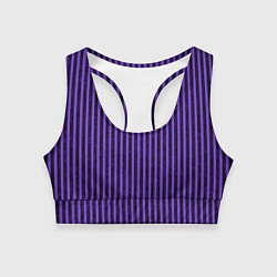 Топик спортивный женский Полосатый яркий фиолетовый, цвет: 3D-принт