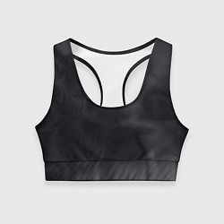 Топик спортивный женский Тёмный серый дымчатый, цвет: 3D-принт