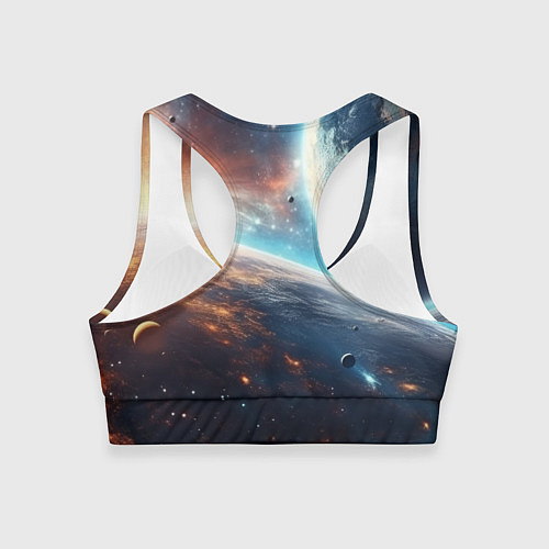 Женский спортивный топ Космос и планеты / 3D-принт – фото 2