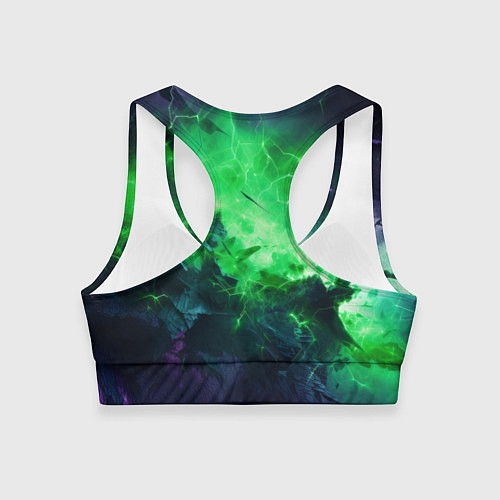 Женский спортивный топ Круглый зеленый мистический фон / 3D-принт – фото 2